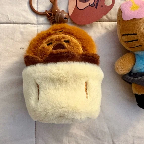 Sanrio Hello Kitty & Capybara Plush Keychain Lot – 3 Mini Plush – NWT - Picture 2 of 7